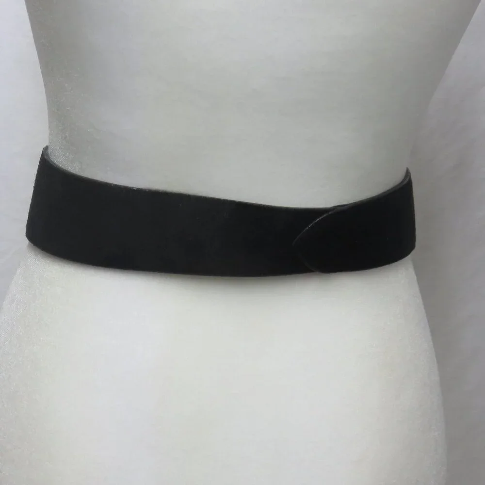Women's Morgan Taylor Black Suede Wide Belt, Size Small - Picture 2 of 12